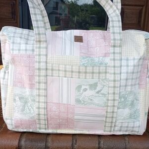 Patchwork Baby Bag/Beach Bag/ Everything Tote Bag/FREE Small Matching Tote W/Pur
